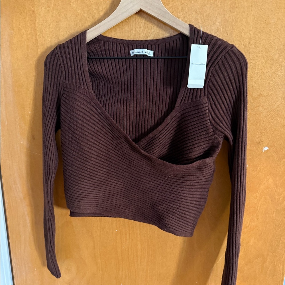 Abercrombie & Fitch Dark Brown Ribbed Sweater
